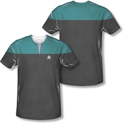 Star Trek - Mens Voyager Science Uniform (Front/Back Print) T-Shirt