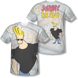 Johnny Bravo - Mens Hanging Out (Front/Back Print) T-Shirt