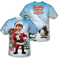 Santa Claus Is Comin To Town - Mens Helpers (Front/Back Print) T-Shirt