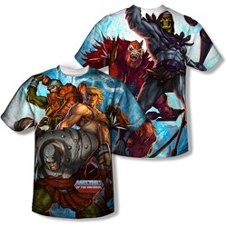 Masters Of The Universe - Mens Heroes And Villains (Front/Back Print) T-Shirt