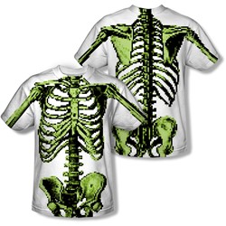 8 Bit Skeleton - Mens Back Print) T-Shirt
