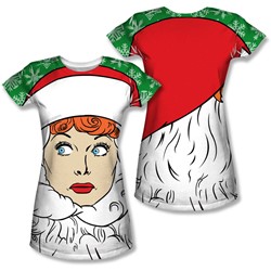 I Love Lucy - Juniors Secret Santa (Front/Back Print) T-Shirt
