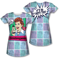 I Love Lucy - Juniors All Over Vita Comic (Front/Back Print) T-Shirt