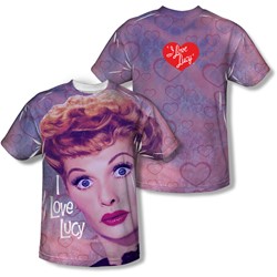 I Love Lucy - Mens Funny Hearts (Front/Back Print) T-Shirt
