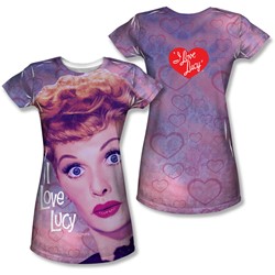 I Love Lucy - Juniors Funny Hearts (Front/Back Print) T-Shirt