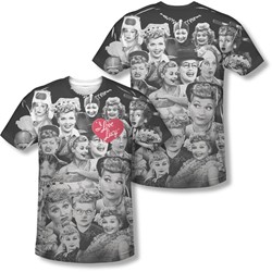 I Love Lucy - Mens Faces (Front/Back Print) T-Shirt
