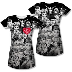 I Love Lucy - Juniors Faces (Front/Back Print) T-Shirt