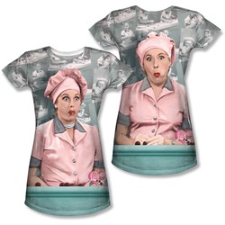 I Love Lucy - Juniors Chocolate Belt (Front/Back Print) T-Shirt