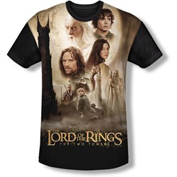 Lord Of The Rings - Mens Towers Poster T-Shirt