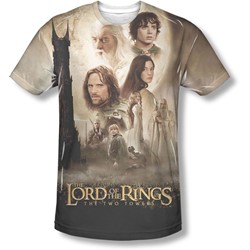 Lord Of The Rings - Mens Towers Poster T-Shirt