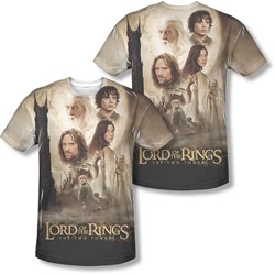 Lord Of The Rings - Mens Towers Poster (Front/Back Print) T-Shirt