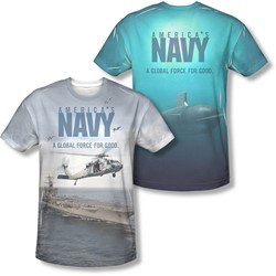 Navy - Mens Over And Under (Front/Back Print) T-Shirt