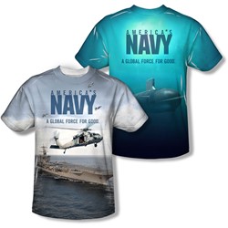 Navy - Youth Over And Under (Front/Back Print) T-Shirt