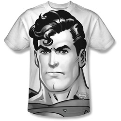 Superman - Mens Bw Supes Head T-Shirt