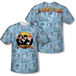 Three Stooges - Mens Portraits (Front/Back Print) T-Shirt