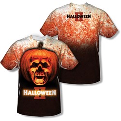 Halloween Ii - Mens Pumpkin Skull (Front/Back Print) T-Shirt