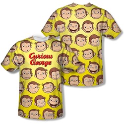 Curious George - Mens Curious Faces (Front/Back Print) T-Shirt