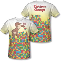Curious George - Mens Building Blocks (Front/Back Print) T-Shirt