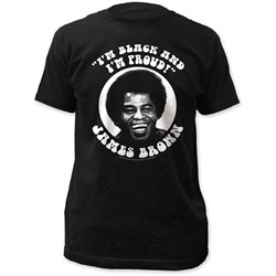 James Brown - Mens Black And Proud Fitted Jersey T-Shirt