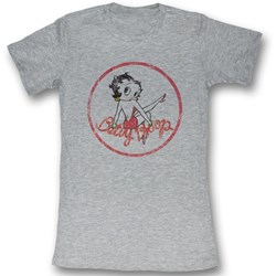Betty Boop - Womens Boopen It T-Shirt In Gray Bf Tee