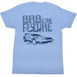 Back To The Future - Mens Brb2 T-Shirt In Light Blue Heather