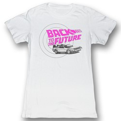 Back To The Future - Womens Checkers T-Shirt In White