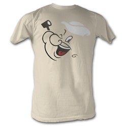 Popeye - Mens Popface T-Shirt In Dirty White