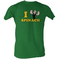 Popeye - Mens I <3 Spinach T-Shirt In Kelly Green