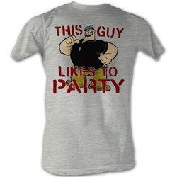 Popeye - Mens Partee T-Shirt In Gray Heather