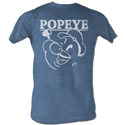Popeye - Mens Popeye T-Shirt In Pacific Blue Tri Blend