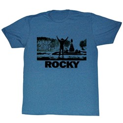 Rocky - Mens Blacktree T-Shirt In Pacific Blue Tri Blend