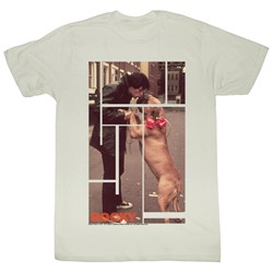 Rocky - Mens Rocky & Doggy T-Shirt In Vintage White