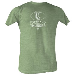 World Football League - Mens Thunder White T-Shirt In Green Heather