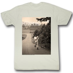 Muhammad Ali - Mens Running T-Shirt in Vintage White