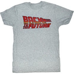 Back To The Future - Mens Logo B2F T-Shirt in Gray Heather