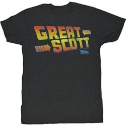 Back To The Future - Mens Great Scott T-Shirt in Charcoal Heather