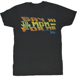 Back To The Future - Mens Say Hi T-Shirt in Charcoal Heather