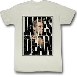 James Dean - Mens James Cracked T-Shirt in Vintage White
