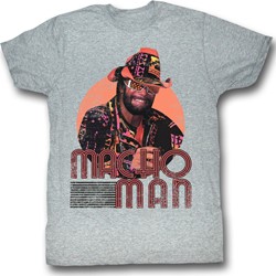 Macho Man - Mens Mackin And Smackin T-Shirt in Gray Heather
