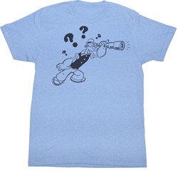 Popeye - Mens Whad T-Shirt in Light Blue Heather