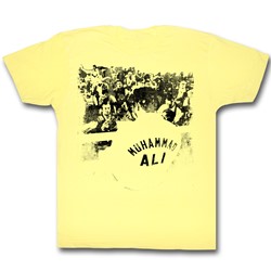 Muhammad Ali - Ali Ringside Mens T-Shirt In Lemon