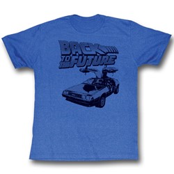 Back To The Future - Btf Halftone Mens T-Shirt In Sea Blue Heather