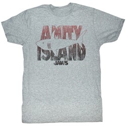 Jaws - Shark Line Mens T-Shirt In Gray Heather