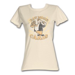 Popeye - Eat More Carbs Womens T-Shirt In Dirty White