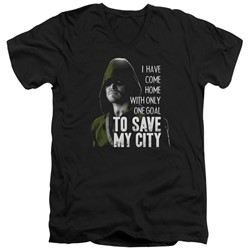 Green Arrow - Mens Save My City V-Neck T-Shirt