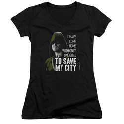 Green Arrow - Womens Save My City V-Neck T-Shirt