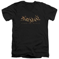 Batman - Mens Ak Flame Logo V-Neck T-Shirt