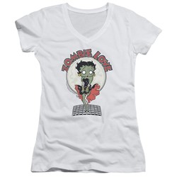 Betty Boop - Womens Breezy Zombie Love V-Neck T-Shirt