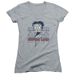 Betty Boop - Womens Zombie Pinup V-Neck T-Shirt