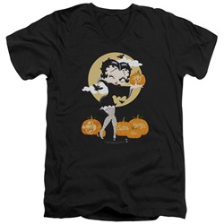 Betty Boop - Mens Vamp Pumkins V-Neck T-Shirt